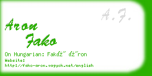 aron fako business card